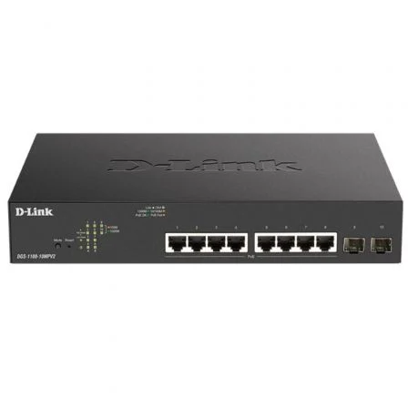 D-Link DGS-1100-10MPV2 Switch Gestionado 10 Puertos PoE+ y SFP